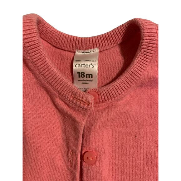 Carter's VGUC Bubblegum Pink Cardigan - Picture 2 of 3